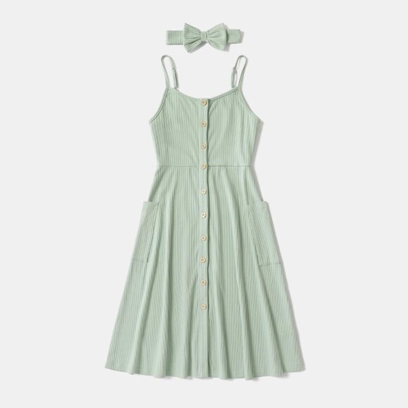 Mommy and Me Matching Dress Summer Sundress with Headband Beachwear - Picture 3 of 6